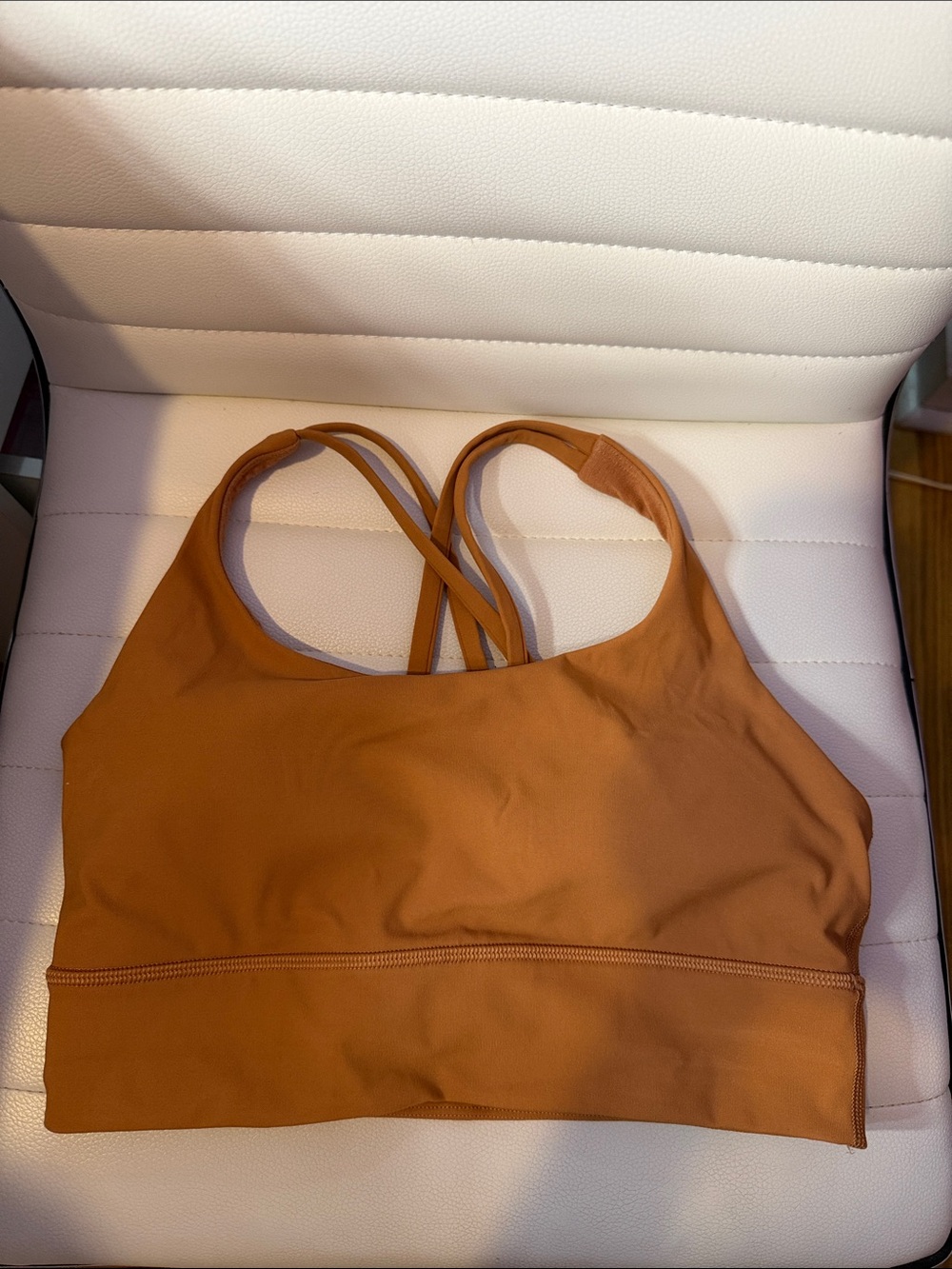 lululemon strappy sports bra — burnt orange